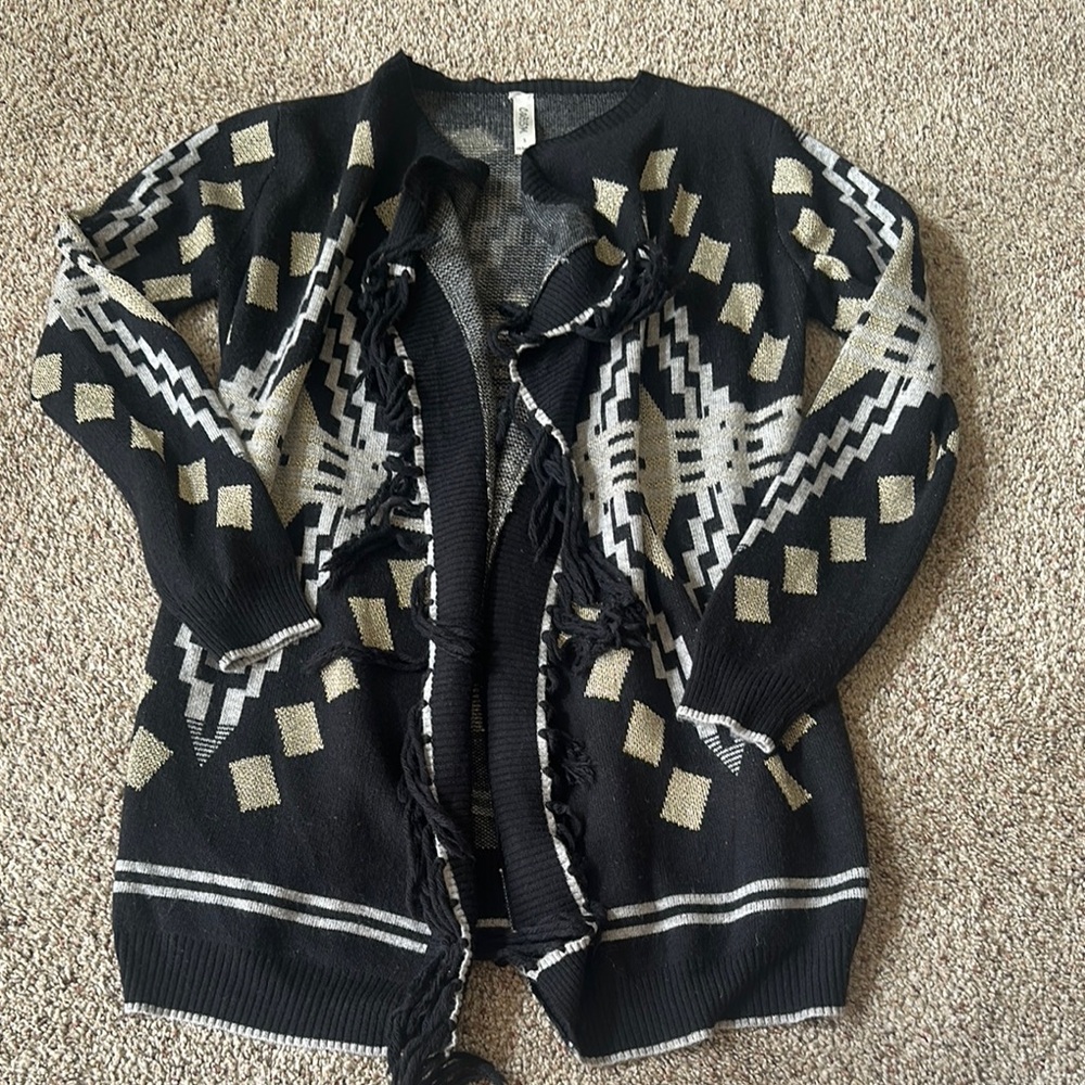 Cubism Geometric Cardigan Sweater